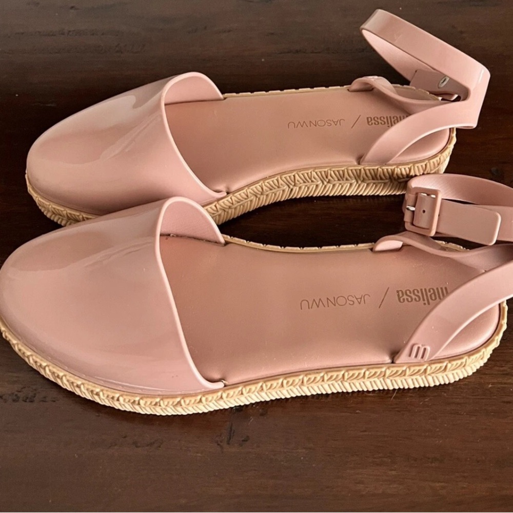 ❤️... Melissa x Jason Wu Pink Espadrille flat  Sandal - Picture 9 of 9